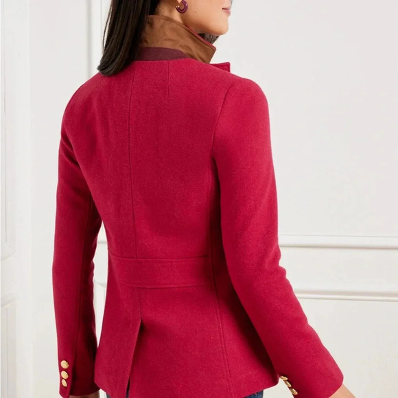 TALBOTS CLASSIC SHETLAND BLAZER BICOLOR HERRINGBONE - Red/ Berry Size 20W - Picture 2 of 16